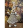 Lapine en tissu marron et beige