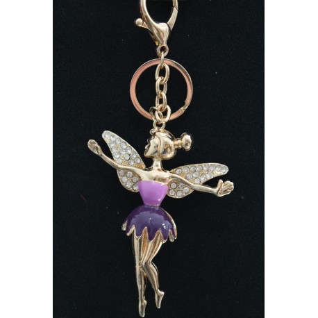Porte clefs en fer fée violette.